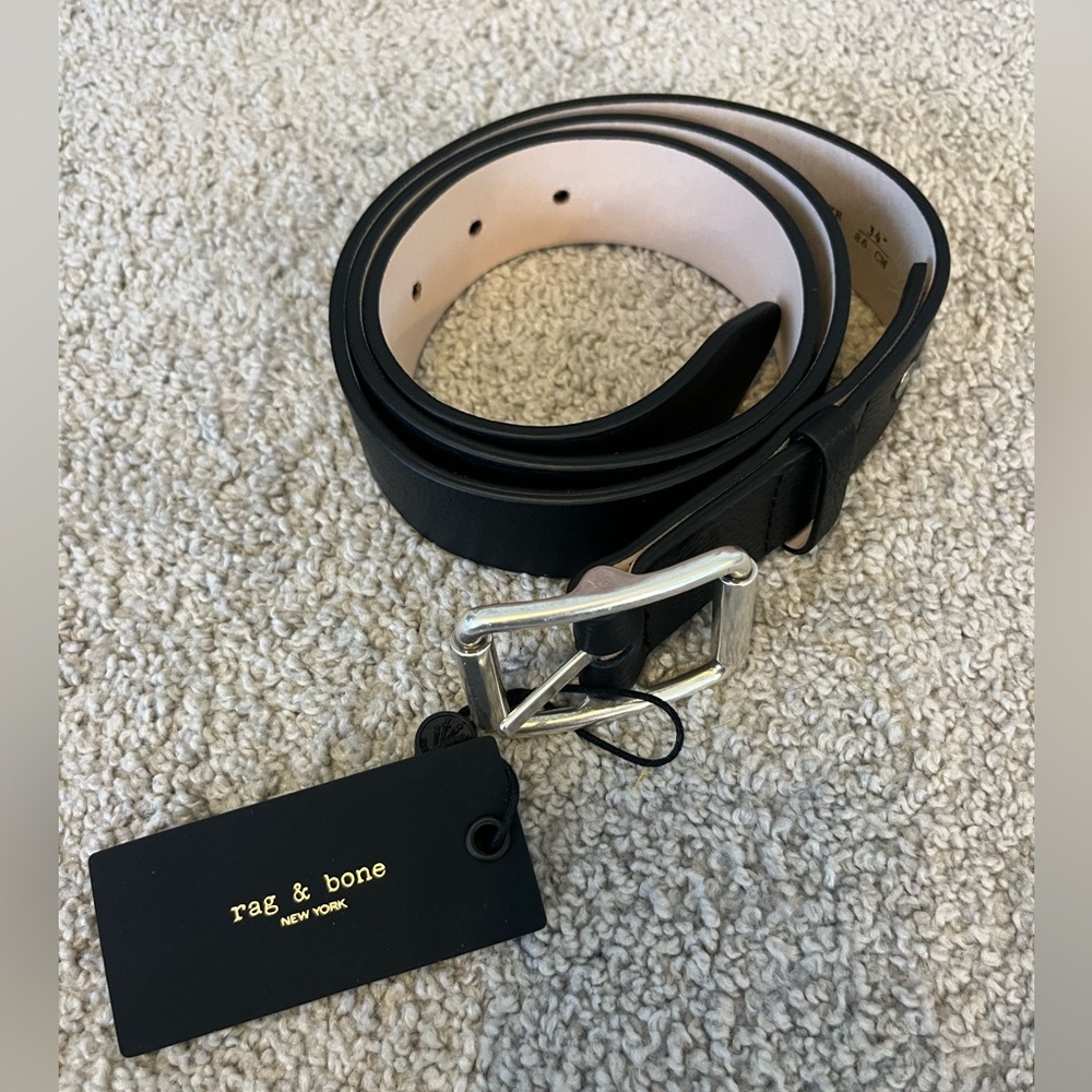 Brand New Rag & Bone Black Leather Belt